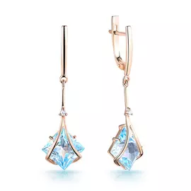 Серьги с английским замком из золота 021130ТКц