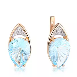Серьги с английским замком из золота 021348ТКЦ