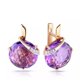 Серьги с английским замком из золота 021403АКц