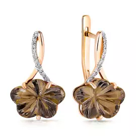 Серьги с английским замком из золота 021421АКц