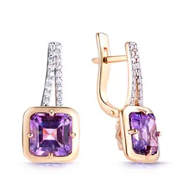 Серьги с английским замком из золота 021824АКц