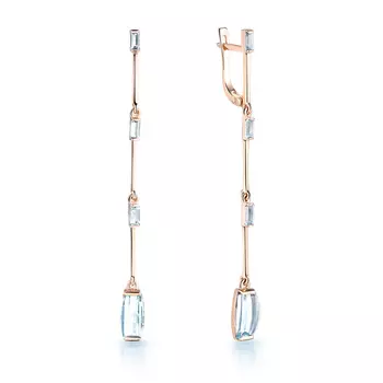 Серьги с английским замком из золота 021985Т