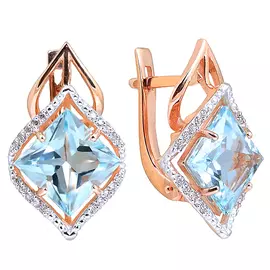 Серьги с английским замком из золота 022-0246-ТФ