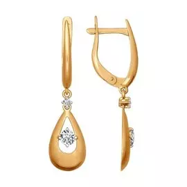 Серьги с английским замком из золота 026666