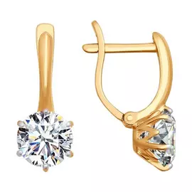 Серьги с английским замком из золота 026704