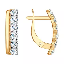 Серьги с английским замком из золота 027146