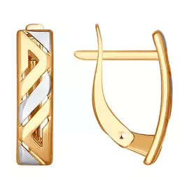 Серьги с английским замком из золота 027188