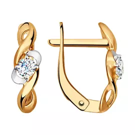 Серьги с английским замком из золота 027232