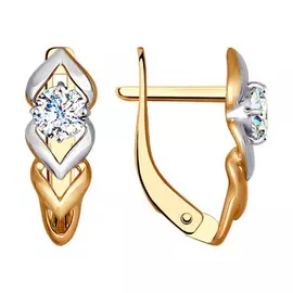 Серьги с английским замком из золота 027233