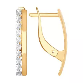 Серьги с английским замком из золота 027306