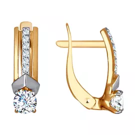 Серьги с английским замком из золота 027333