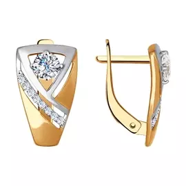 Серьги с английским замком из золота 027364