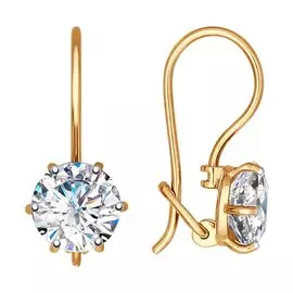 Серьги с английским замком из золота 027379