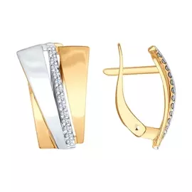 Серьги с английским замком из золота 027385