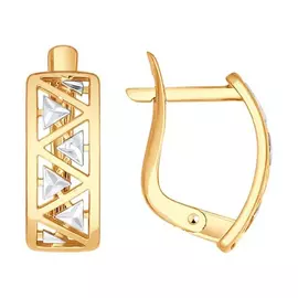 Серьги с английским замком из золота 027394