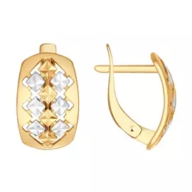 Серьги с английским замком из золота 027395