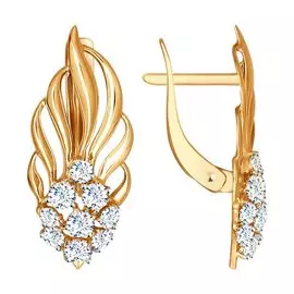 Серьги с английским замком из золота 027405