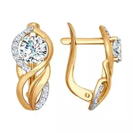 Серьги с английским замком из золота 027463