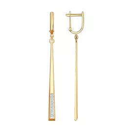 Серьги с английским замком из золота 027469