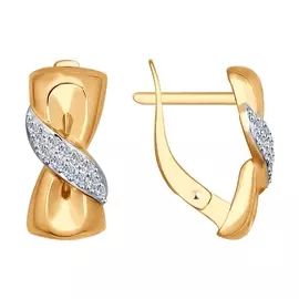 Серьги с английским замком из золота 027480