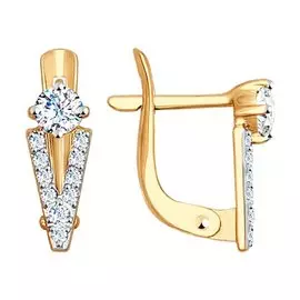 Серьги с английским замком из золота 027491