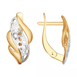 Серьги с английским замком из золота 027516