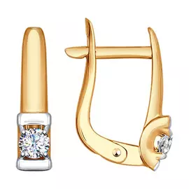 Серьги с английским замком из золота 027518