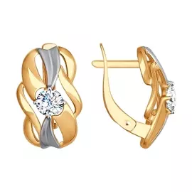 Серьги с английским замком из золота 027533