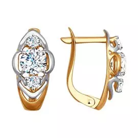 Серьги с английским замком из золота 027542