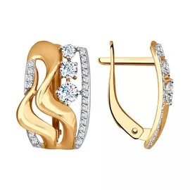 Серьги с английским замком из золота 027561