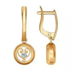 Серьги с английским замком из золота 027571