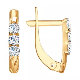 Серьги с английским замком из золота 027574