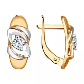 Серьги с английским замком из золота 027585