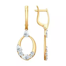 Серьги с английским замком из золота 027708