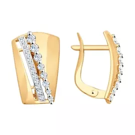 Серьги с английским замком из золота 027709