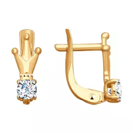 Серьги с английским замком из золота 027714