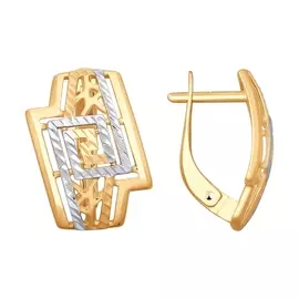 Серьги с английским замком из золота 027715