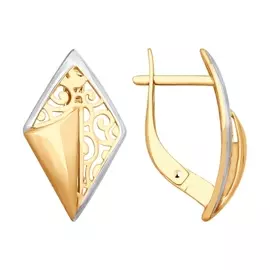 Серьги с английским замком из золота 027746