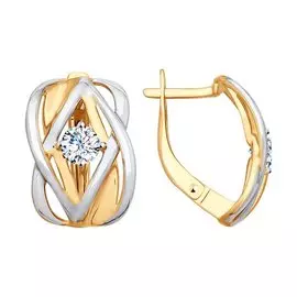 Серьги с английским замком из золота 027755