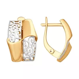 Серьги с английским замком из золота 027757