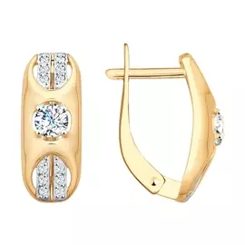 Серьги с английским замком из золота 027761