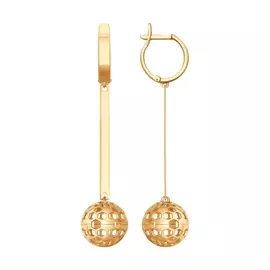 Серьги с английским замком из золота 027782