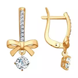 Серьги с английским замком из золота 027808