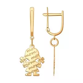 Серьги с английским замком из золота 027817