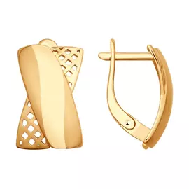 Серьги с английским замком из золота 027835