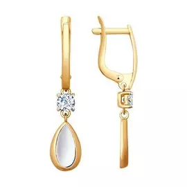 Серьги с английским замком из золота 027856