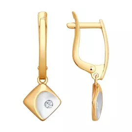 Серьги с английским замком из золота 027865