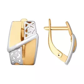 Серьги с английским замком из золота 027867