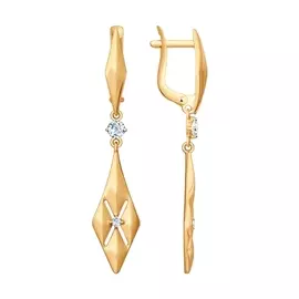 Серьги с английским замком из золота 027869