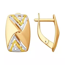 Серьги с английским замком из золота 027886